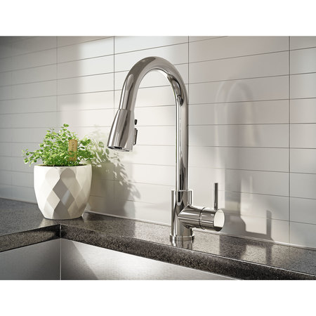 Keeney Mfg Single Handle Pull-Down Kitchen Faucet, Polished Chrome, Flow Rate: 2.2 GPM URB78CCP